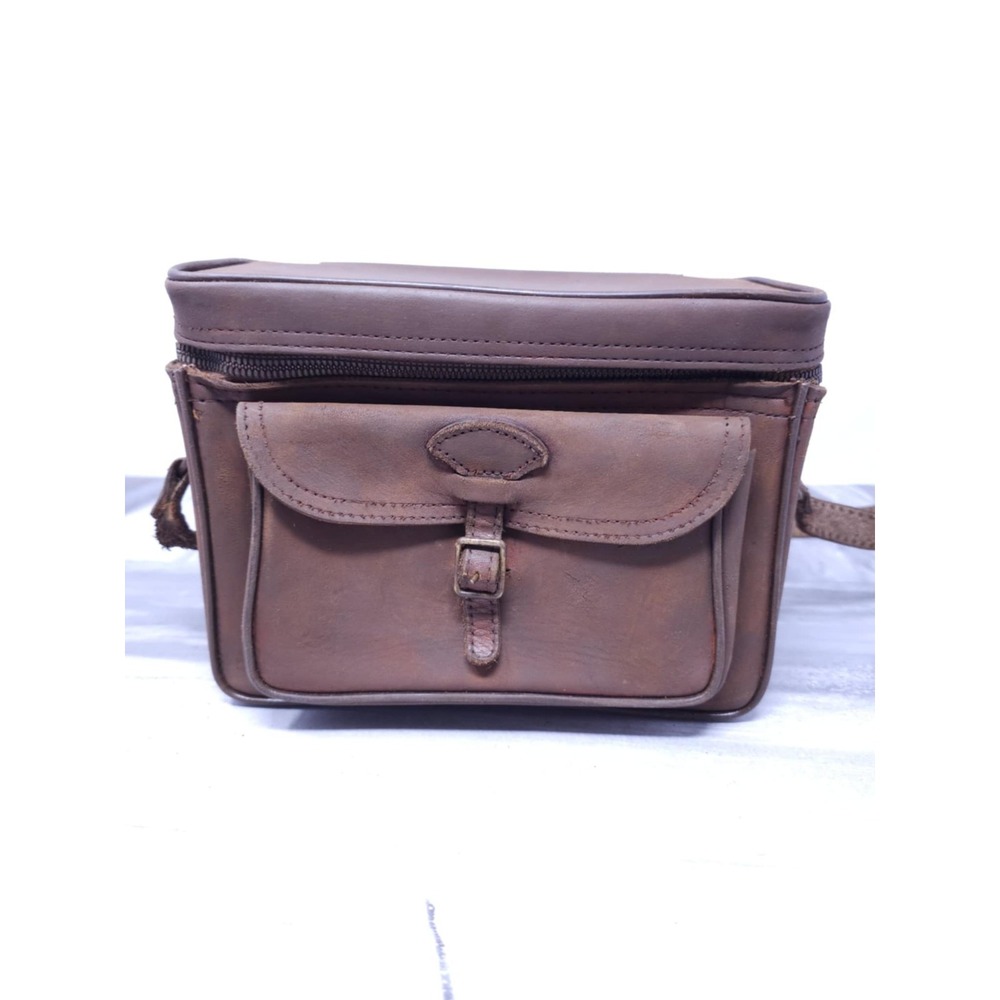 Vtg Perrin USA Top Grade Cowhide Tan Leather 'The Sportsman' #501 Camera‎ Bag